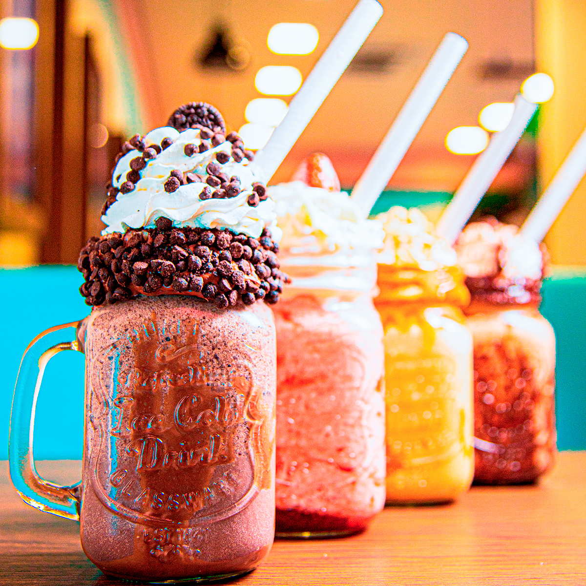 Deliciosos milkshakes coloridos da Belari Gelato